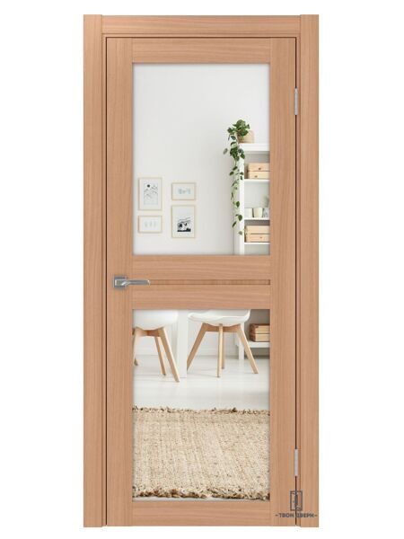 Дверь межкомнатная 520.212 зеркало, ясень темный